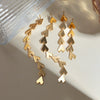 Wholesale Stainless Steel Heart Pattern Tassel Earrings Jewelry With Electroplating Treatment