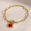 Wholesale Stainless Steel Heart Pendant Bracelet With Electroplating For Women