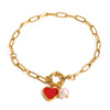Wholesale Stainless Steel Heart Pendant Bracelet With Electroplating For Women