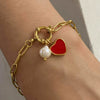 Wholesale Stainless Steel Heart Pendant Bracelet With Electroplating For Women