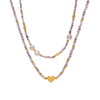 Wholesale Stainless Steel Heart Pendant Geometric Pattern Electroplated Women's Necklace