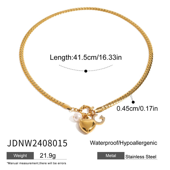 Wholesale Stainless Steel Heart Pendant Necklace With Electroplating Treatment