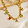Wholesale Stainless Steel Heart Pendant Necklace With Geometric Pattern Goldplated For Women