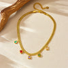 Wholesale Stainless Steel Heart Pendant Necklace With Geometric Pattern Goldplated For Women