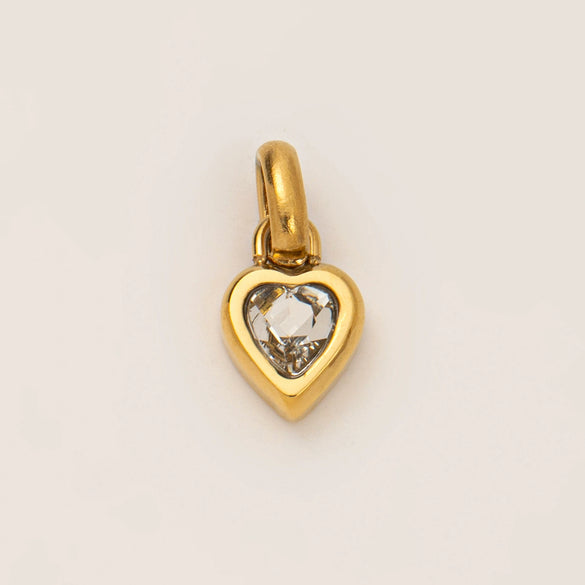 Wholesale Stainless Steel Heart Pendant Necklace With Mixed Gemstone Setting And Electroplating For Women