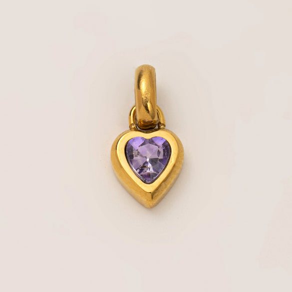 Wholesale Stainless Steel Heart Pendant Necklace With Mixed Gemstone Setting And Electroplating For Women