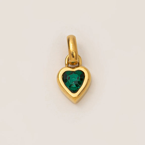 Wholesale Stainless Steel Heart Pendant Necklace With Mixed Gemstone Setting And Electroplating For Women