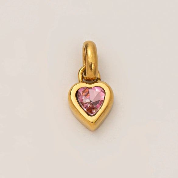 Wholesale Stainless Steel Heart Pendant Necklace With Mixed Gemstone Setting And Electroplating For Women