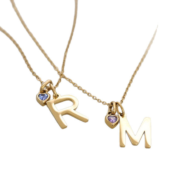 Wholesale Stainless Steel Heart Pendant Necklace With Mixed Gemstone Setting And Electroplating For Women