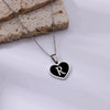 Wholesale Stainless Steel Heart Pendant Necklace With Oil Dripping Design And Letter Pattern Retro Style