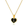 Wholesale Stainless Steel Heart Pendant Necklace With Oil Dripping Design And Letter Pattern Retro Style