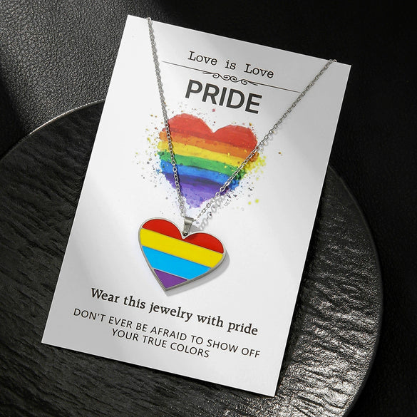 Wholesale Stainless Steel Heart Pendant Necklace With Oil Dripping Design For Women