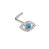 Wholesale Stainless Steel Heart Puncture Nose Ring With Diamond Design