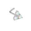 Wholesale Stainless Steel Heart Puncture Nose Ring With Diamond Design