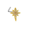 Wholesale Stainless Steel Heart Puncture Nose Ring With Diamond Design