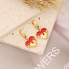 Wholesale Stainless Steel Heart Retro Earrings With Dripping Oil Treatment For Women