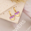 Wholesale Stainless Steel Heart Retro Earrings With Dripping Oil Treatment For Women