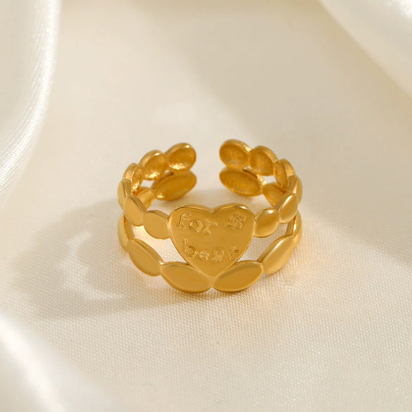 Wholesale Stainless Steel Heart Ring For Women Electroplated Fashionable And Simple