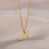 Wholesale Stainless Steel Heart Shape Butterfly Alphabet Necklace With Electroplating Treatment