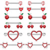 Wholesale Stainless Steel Heart Shape Diamond Set Body Piercing Jewelry Suit For Women