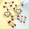 Wholesale Stainless Steel Heart Shape Diamond Set Body Piercing Jewelry Suit For Women