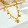 Wholesale Stainless Steel Heart Shape Diamondencrusted Love Pendant O Word Chain Necklace With Electroplating And Fashion Design