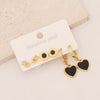 Wholesale Stainless Steel Heart Shape Dripping Oil Fashion Lovely Women's Flower Earrings