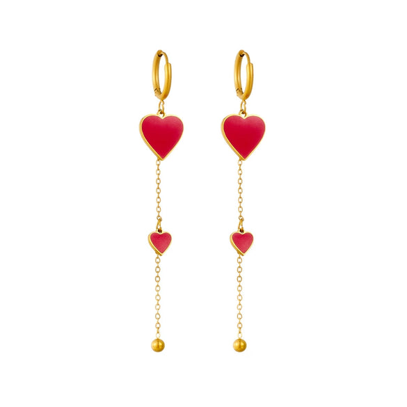 Wholesale Stainless Steel Heart Shape Electroplated Love Pendant Earrings For Women