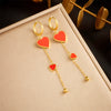 Wholesale Stainless Steel Heart Shape Electroplated Love Pendant Earrings For Women