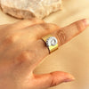 Wholesale Stainless Steel Heart Shape Electroplated Natural Style Unisex Ring