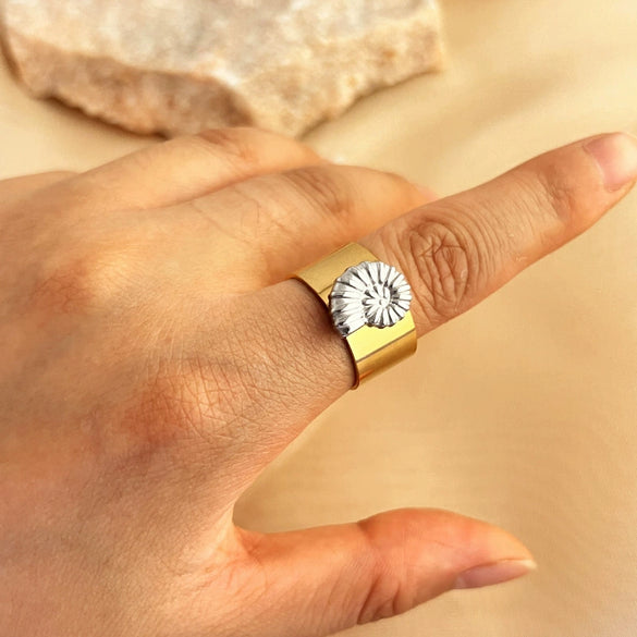 Wholesale Stainless Steel Heart Shape Electroplated Natural Style Unisex Ring