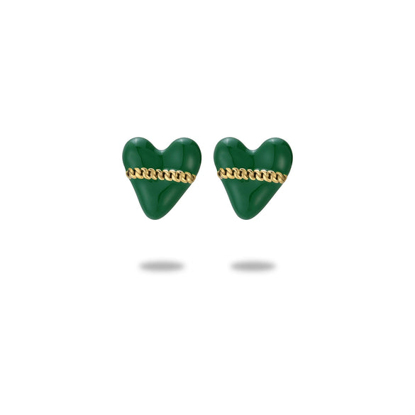 Wholesale Stainless Steel Heart Shape Electroplated Stud Earrings For Women Fashion Style
