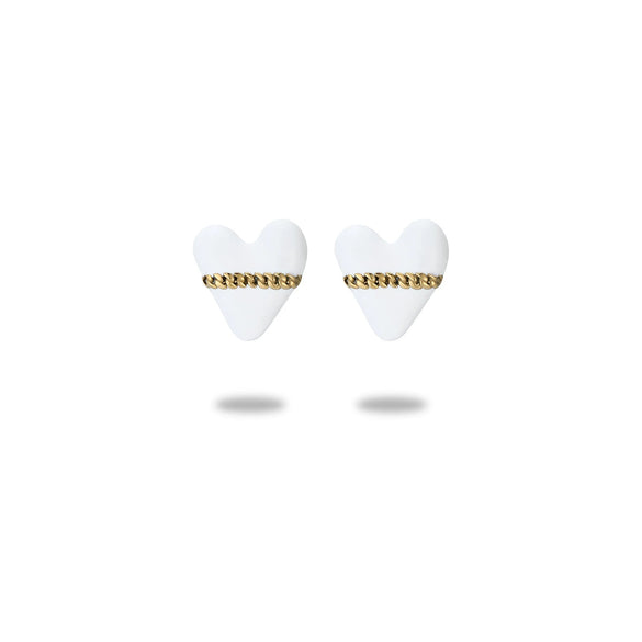Wholesale Stainless Steel Heart Shape Electroplated Stud Earrings For Women Fashion Style