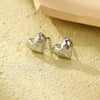 Wholesale Stainless Steel Heart Shape Electroplating Women's Cold Style Love Ear Stud Earrings