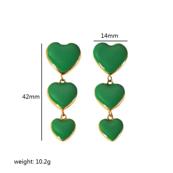 Wholesale Stainless Steel Heart Shape Epoxy Lovely Women's Earrings