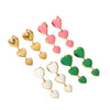 Wholesale Stainless Steel Heart Shape Epoxy Lovely Women's Earrings