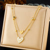 Wholesale Stainless Steel Heart Shape Fashion Simple Gold Plated Multi Layer O Chain Necklace