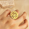 Wholesale Stainless Steel Heart Shape Geometric Natural Style Hammer Pattern Irregular Ring With Electroplating Treatment
