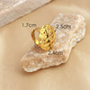 Wholesale Stainless Steel Heart Shape Geometric Natural Style Hammer Pattern Irregular Ring With Electroplating Treatment