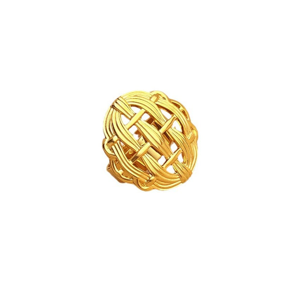Wholesale Stainless Steel Heart Shape Geometric Natural Style Hammer Pattern Irregular Ring With Electroplating Treatment