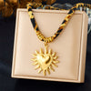 Wholesale Stainless Steel Heart Shape Leopard Print Velvet Rope Chain Pendant Necklace With Electroplating Design For Women