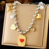 Wholesale Stainless Steel Heart Shape Love Bow Pendant Necklace For Women With Electroplating