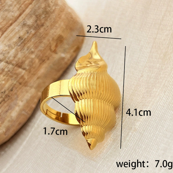 Wholesale Stainless Steel Heart Shape Luxury Niche Natural Style Electroplated Ring Jewelry