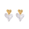 Wholesale Stainless Steel Heart Shape Pendant Earrings With Love Pattern And Electroplating Design