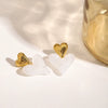 Wholesale Stainless Steel Heart Shape Pendant Earrings With Love Pattern And Electroplating Design