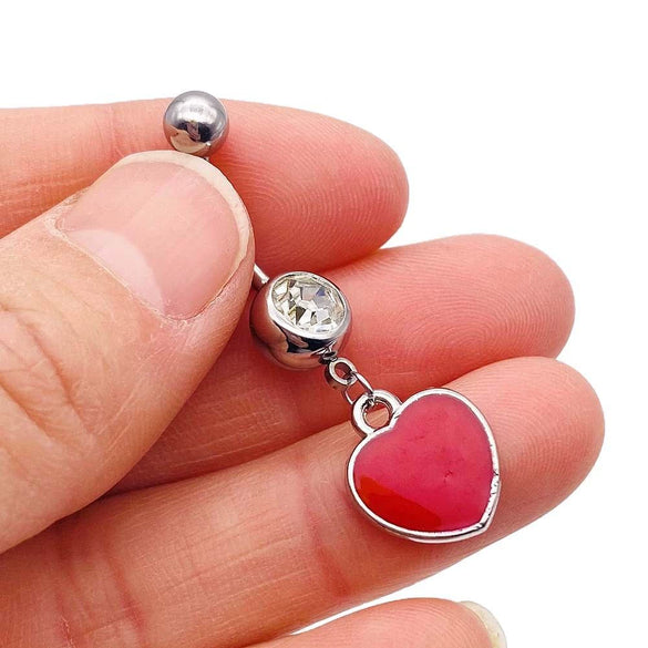 Wholesale Stainless Steel Heart Shape Pendant Navel Ring Jewelry With Electroplating