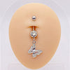 Wholesale Stainless Steel Heart Shape Pendant Navel Ring Jewelry With Electroplating