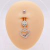 Wholesale Stainless Steel Heart Shape Pendant Navel Ring Jewelry With Electroplating