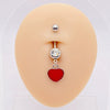 Wholesale Stainless Steel Heart Shape Pendant Navel Ring Jewelry With Electroplating