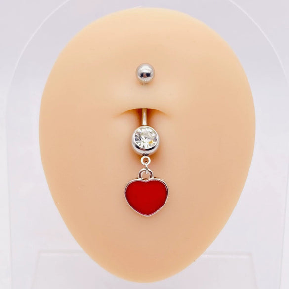 Wholesale Stainless Steel Heart Shape Pendant Navel Ring Jewelry With Electroplating